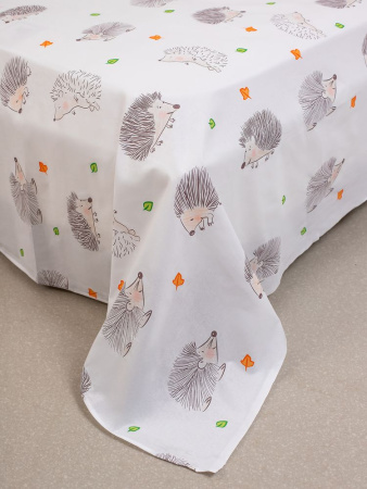 Простыня 1,5-спальная, перкаль, детская расцветка (Ёжики)