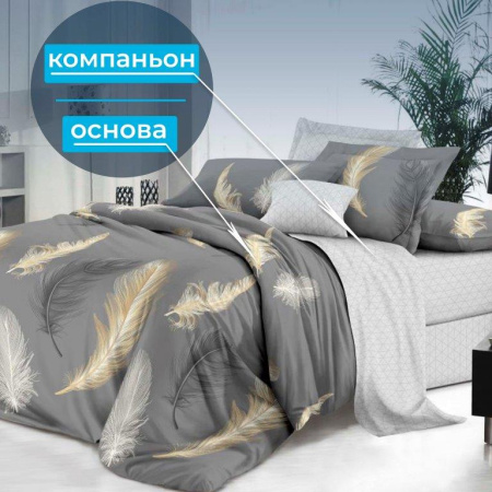 Комплект постельного белья Евростандарт, на молнии, поплин (Финист)