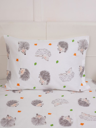 Наволочка 50*70 см, перкаль, детская расцветка (Ёжики)
