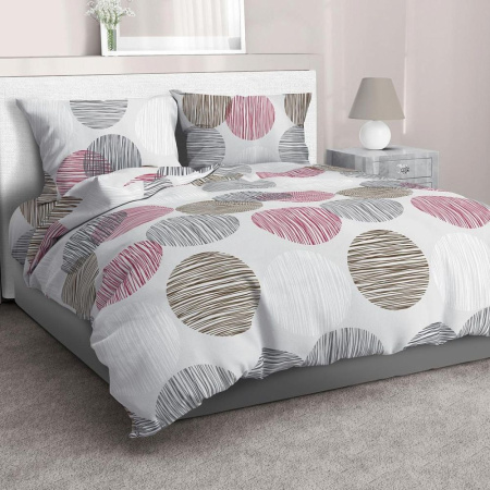 Комплект постельного белья 1,5-спальный, бязь  ГОСТ (220) (Пинг понг на сером)