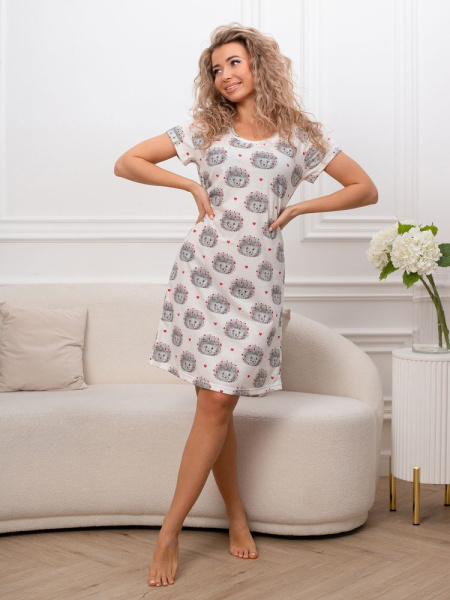 Сорочка ночная женская,мод. 450,трикотаж (Ёжики)