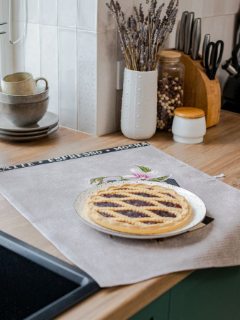 Комплект вафельных полотенец 48*60 см, 3 штуки (Мокко, черный)