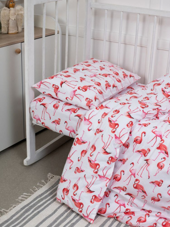 Наволочка 40*60 см, перкаль, детская расцветка (Фламинго)