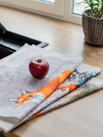 Комплект полотенец 48*60 см, 3 шт., рогожка (Лисы)