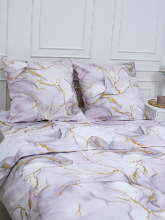 Простыня 2-спальная, перкаль (Мраморный узор, сиреневый)