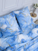 Комплект постельного белья 1,5-спальный, перкаль (Мраморный узор, синий)
