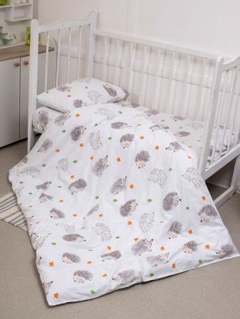 Наволочка 40*60 см, перкаль, детская расцветка (Ёжики)