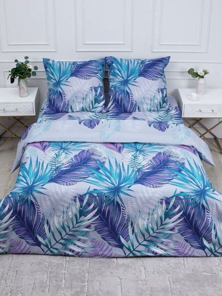 Комплект постельного белья 1,5-спальный, перкаль (Мира, серый)