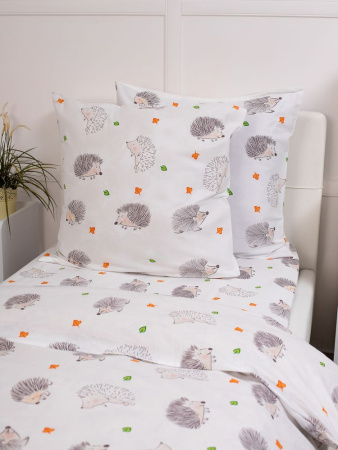 Наволочка 60*60 см, перкаль, детская расцветка (Ёжики)