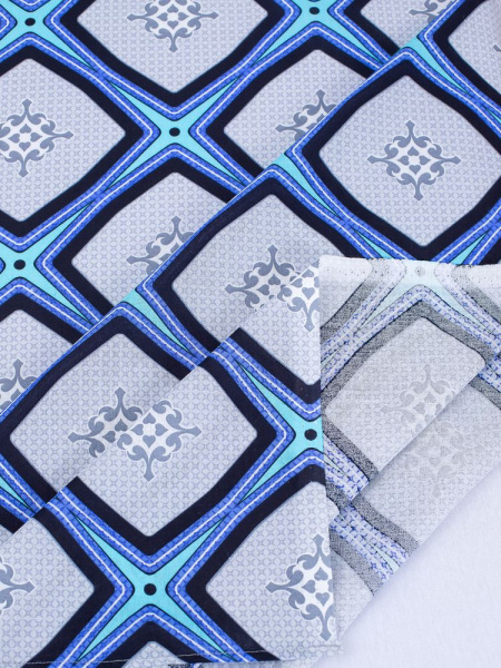 Комплект постельного белья 1,5-спальный, бязь "Комфорт" (Панно, бирюзовый)