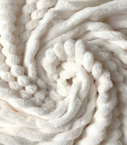 Плед 175*210 см, Велсофт - жаккард, Нежность (Шампань-страйп)