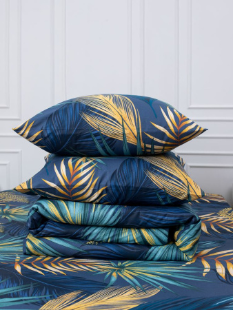 Комплект постельного белья 1,5-спальный, перкаль (Мира, синий)