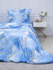 Комплект постельного белья 1,5-спальный, перкаль (Мраморный узор, синий)