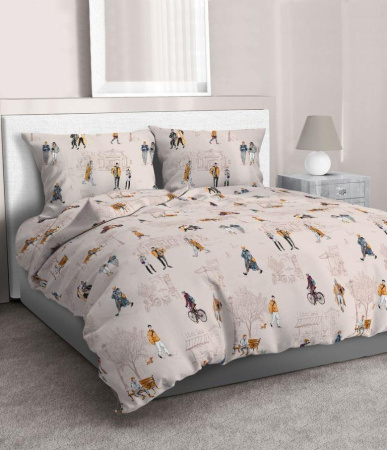 Пододеяльник 2-спальный, перкаль (Осенний город)