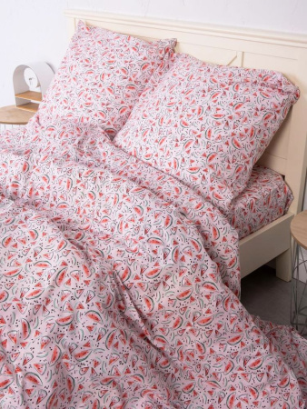 Пододеяльник 1,5-спальный, перкаль, детская расцветка (Арбузики, розовый)