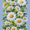 Полотенце 50*60 см вафельное (Ромашки, синий)