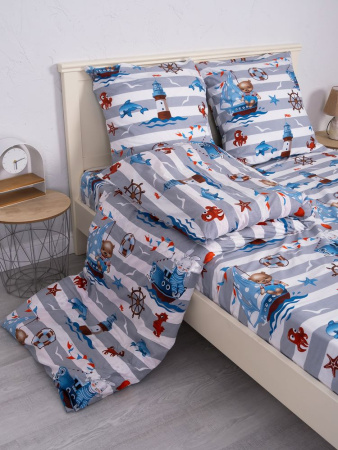 Наволочка 50*70 см, перкаль, детская расцветка (Рыбалка)