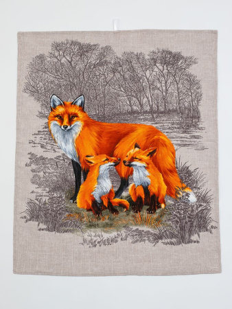 Комплект полотенец 48*60 см, 3 шт., рогожка (Лисы)