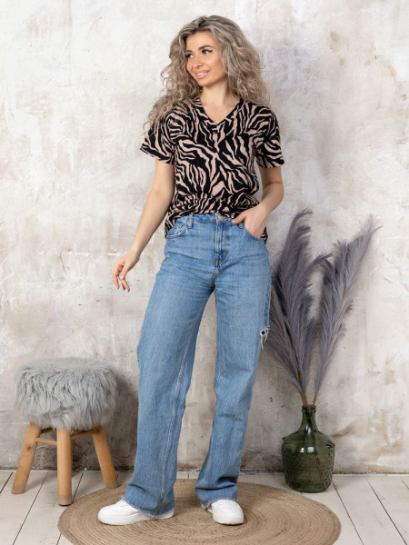 Футболка женская, модель 137, трикотаж (Зебра)