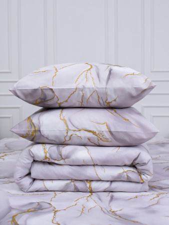 Простыня 2-спальная, перкаль (Мраморный узор, сиреневый)