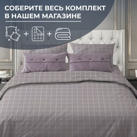 Простыня на резинке 200*200 см, бязь "Комфорт", борт 25 см (Таттерсол, серо-бежевый)