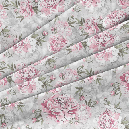 Наволочка 50*70 см, перкаль (Пионовый сад)