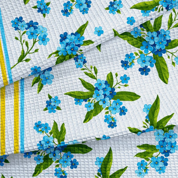 Полотенце 50*70 вафельное (Незабудки)