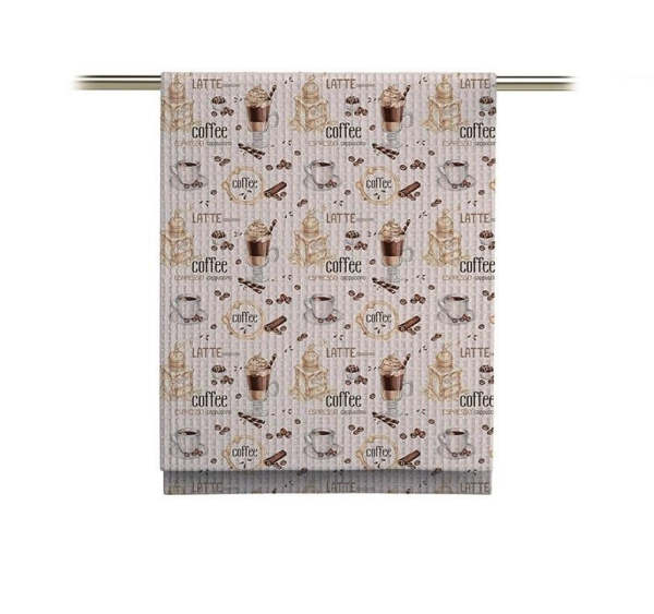 Полотенце 50*60 см вафельное (Кофе Латте, бежевый)