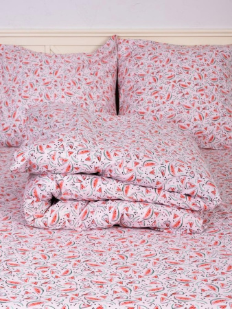 Пододеяльник 1,5-спальный, перкаль, детская расцветка (Арбузики, розовый)
