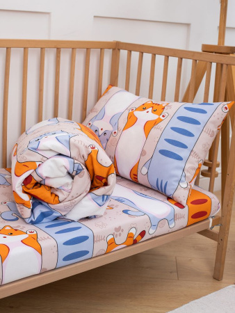 Наволочка 40*60 см, бязь "Комфорт", детская расцветка (Кот батон)