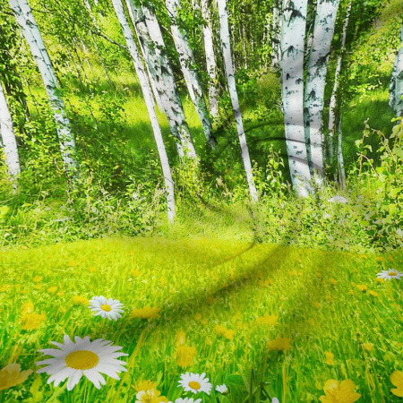 Комплект постельного белья Евромакси, бязь  ГОСТ (Березовая роща 3 D)