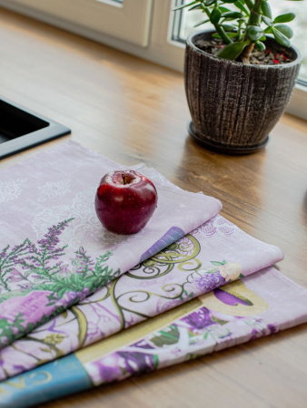 Комплект полотенец 48*60 см, 3 шт., рогожка (Лавандовый прованс)