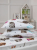 Комплект постельного белья 1,5-спальный, перкаль, детская расцветка (Пушистики)