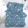 Пододеяльник 112*147 см в детскую кроватку, перкаль, детская расцветка (Космос)
