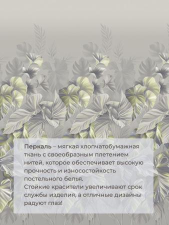 Наволочка 50*70 см, перкаль (Лаймовый свет)