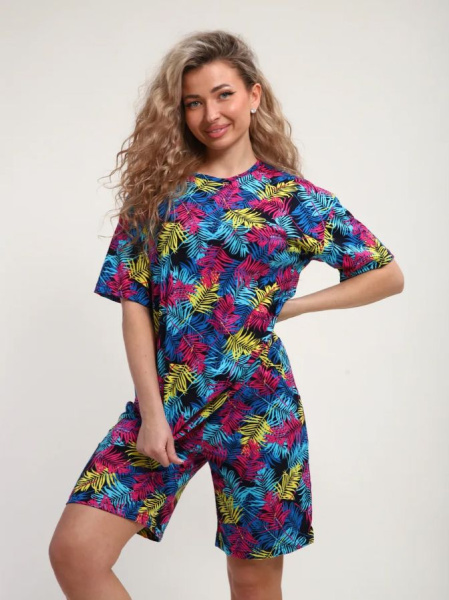 Костюм женский, модель 176, трикотаж (Пальмы)