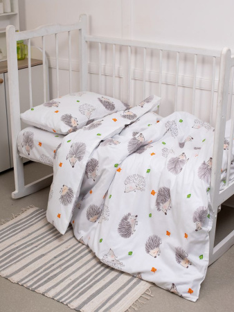 Наволочка 40*60 см, перкаль, детская расцветка (Ёжики)