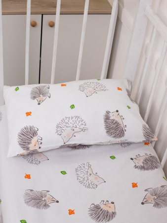 Наволочка 40*60 см, перкаль, детская расцветка (Ёжики)