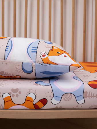 Наволочка 40*60 см, бязь "Комфорт", детская расцветка (Кот батон)