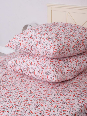 Пододеяльник 1,5-спальный, перкаль, детская расцветка (Арбузики, розовый)