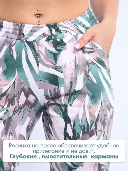 Брюки женские, модель 162, трикотаж (Джунгли)