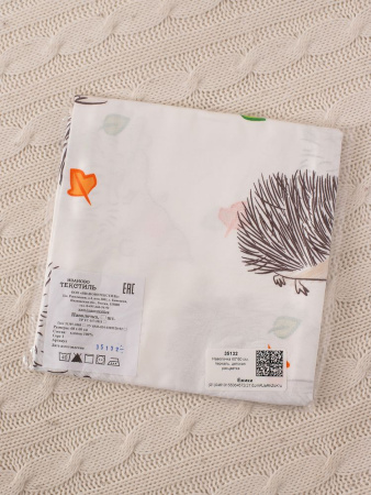 Наволочка 60*60 см, перкаль, детская расцветка (Ёжики)