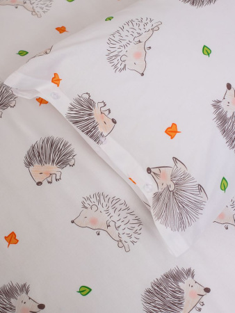 Наволочка 50*70 см, перкаль, детская расцветка (Ёжики)