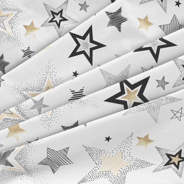 Пододеяльник 2-спальный с вырезом "ромб", бязь ГОСТ (Звездный час, бежевый)