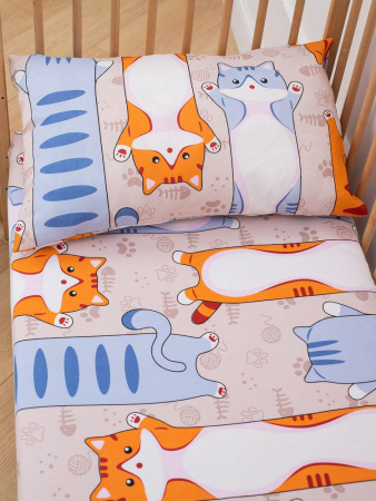 Наволочка 40*60 см, бязь "Комфорт", детская расцветка (Кот батон)